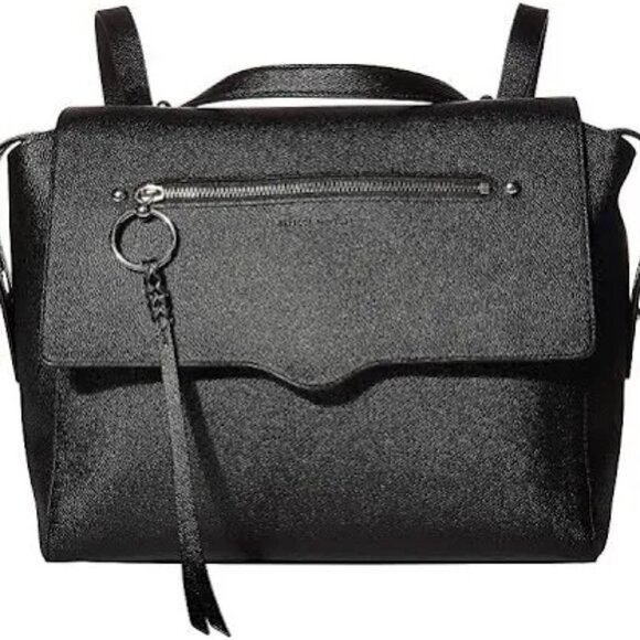 NWT - Rebecca Minkoff - Gabby Messenger Backpack - Black - Picture 1 of 12